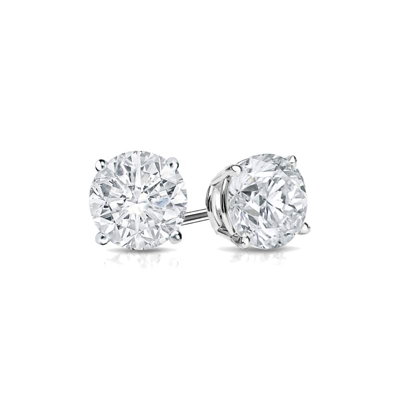 Auriya 1 1/4ctw Round Clarity-Enhanced Diamond Stud Earrings 18K Gold (E-F, I2-I3)