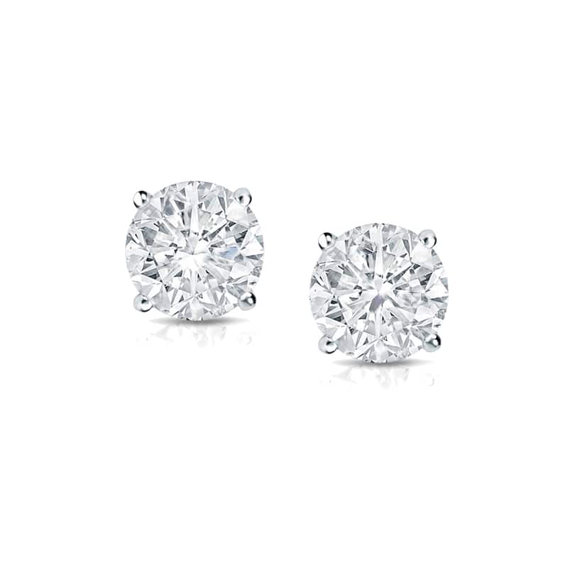 Auriya 1 1/4ctw Round Clarity-Enhanced Diamond Stud Earrings 18K Gold (E-F, I2-I3)