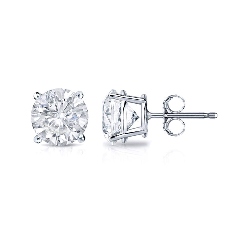 18k Gold Round 1 1/4ct TW Clarity Enhanced Diamond Stud Earrings (E-F, I1-I2)