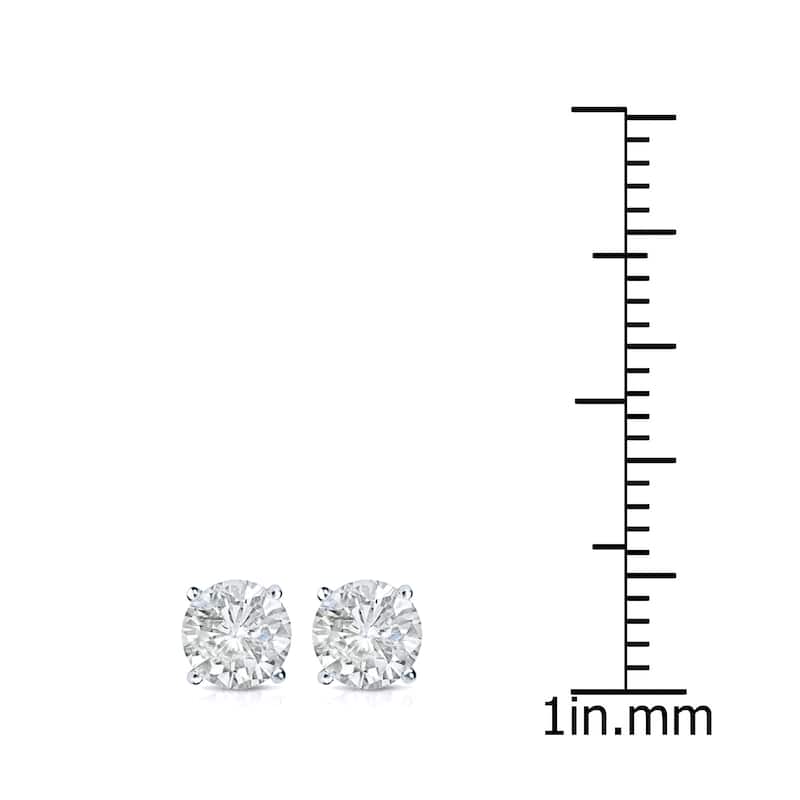 Auriya Round Diamond Stud Earrings 1ct TDW Clarity Enhanced 18k Gold (J-K, I1-I2)