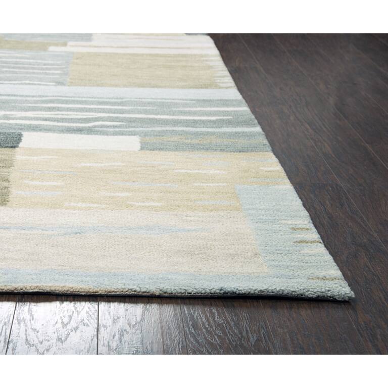 Alora Decor Napoli Neutral Wool Block Runner Area Rug - 2'6" x 8'