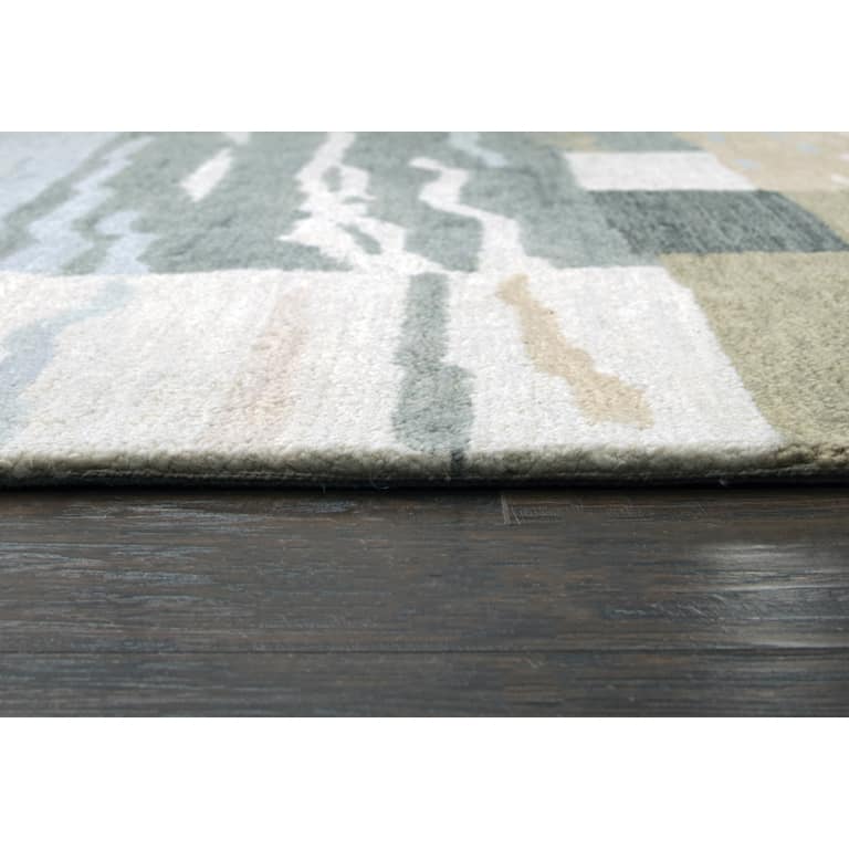 Alora Decor Napoli Neutral Wool Block Runner Area Rug - 2'6" x 8'