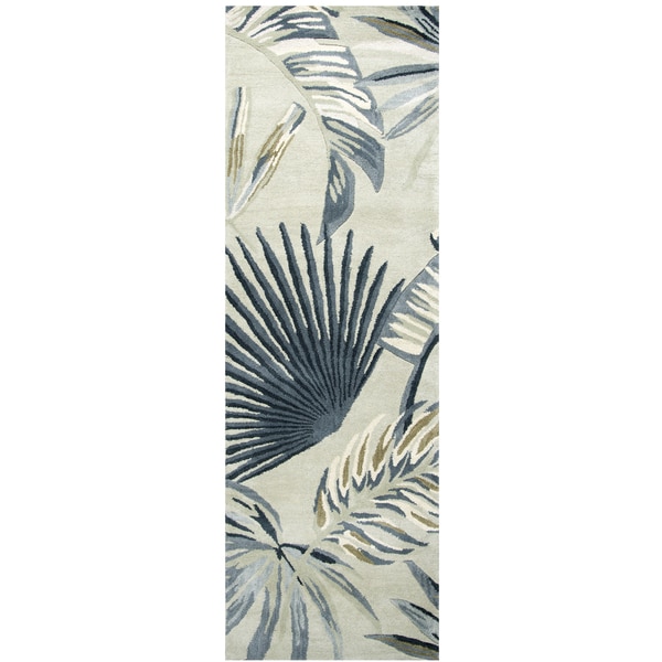 Hand-Tufted Cabot Bay Khaki Wool Coastal Runner Area Rug (2'6" x 8')