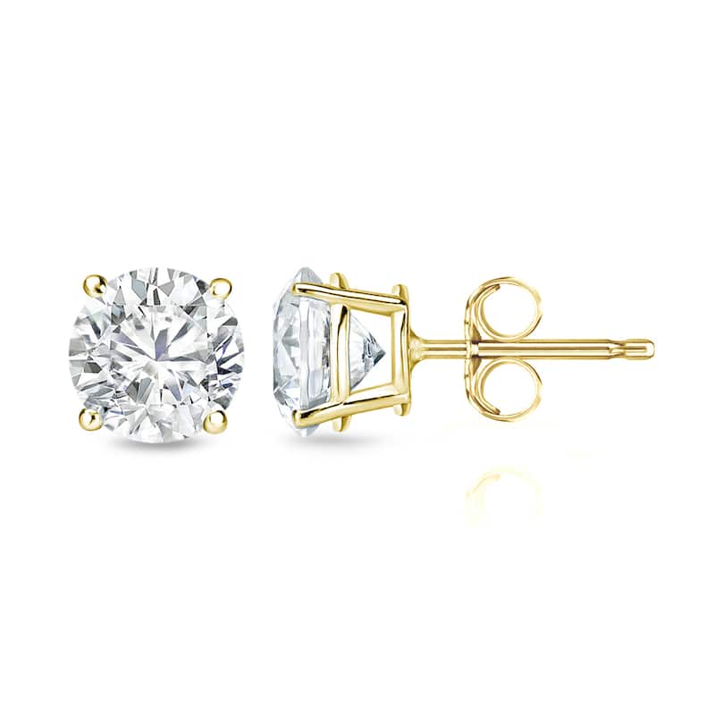 Auriya 18k Gold 1ct TW Clarity-enhanced Diamond Stud Earrings (G-H, I2-I3)