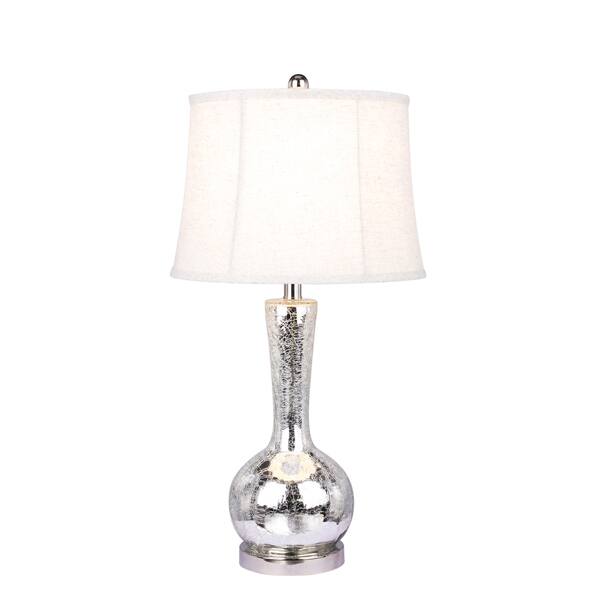 5140 Modern 27.5 inch Silver Mercury Glass Table Lamp with