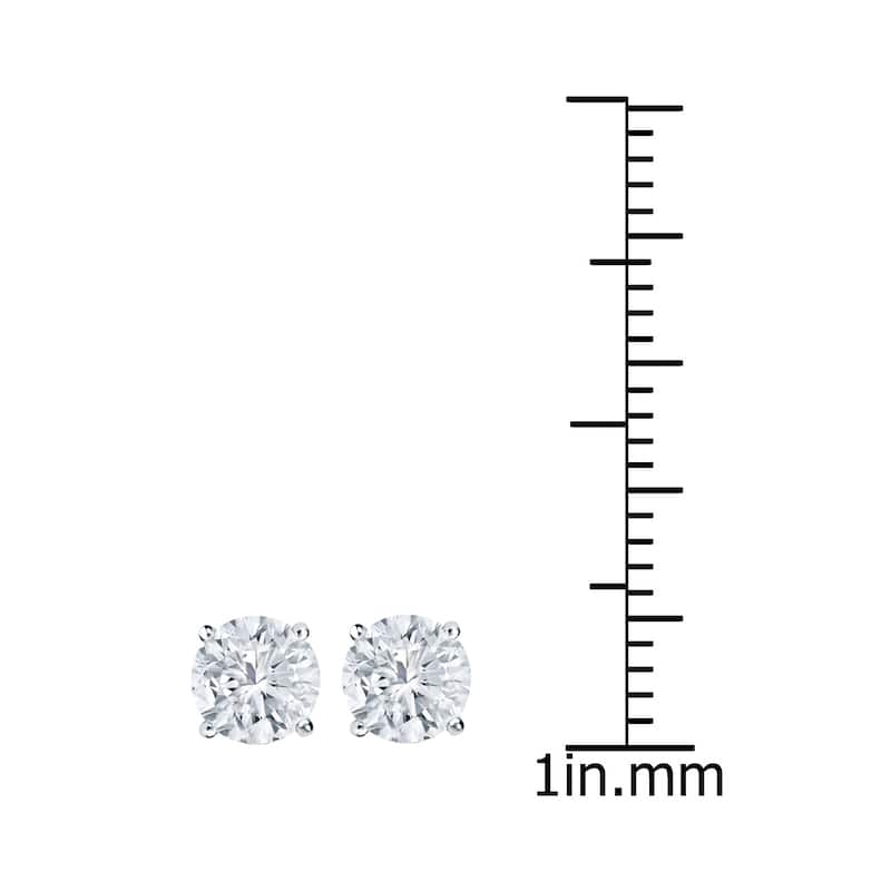 18k Gold Round 1ct TW Clarity Enhanced Diamond Stud Earrings (G-H, I1-I2)