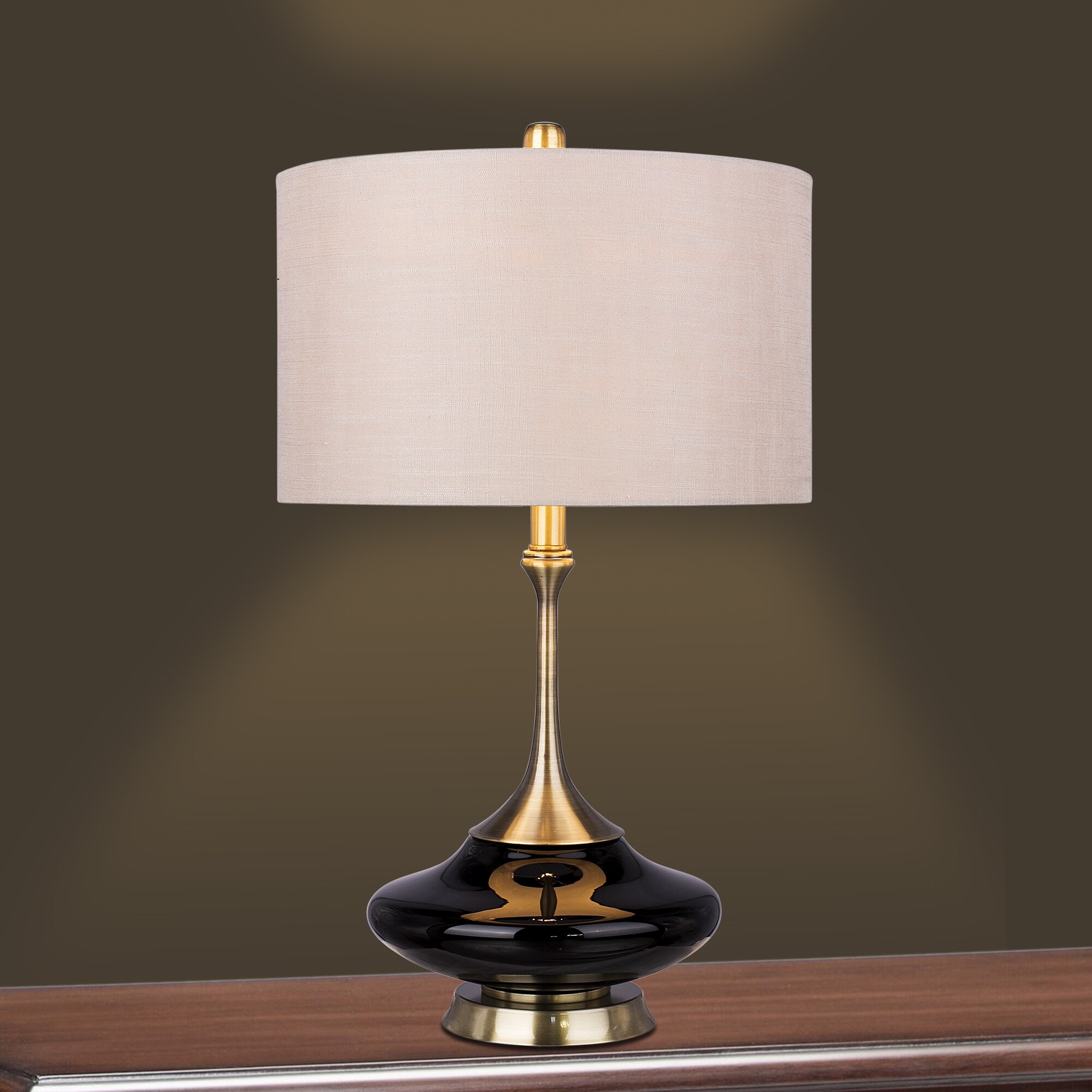 Kangos Retro Table Lamp Black and Brass