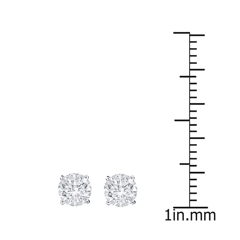 18k Gold Round 1ct TW Clarity Enhanced Diamond Stud Earrings (E-F, I2-I3)