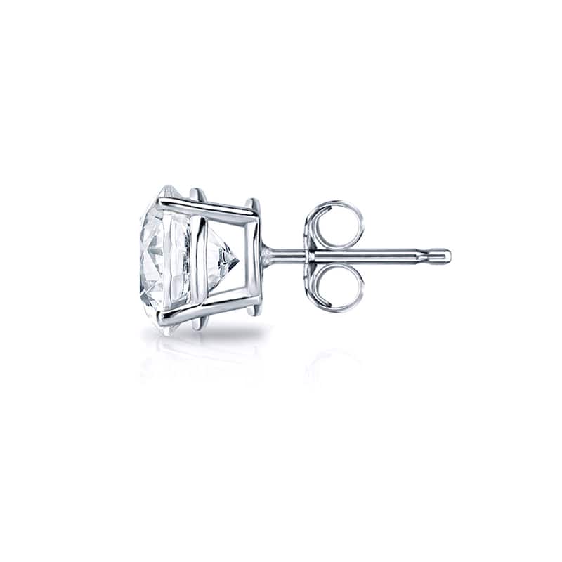 18k Gold Round 1ct TW Clarity Enhanced Diamond Stud Earrings (E-F, I1-I2)