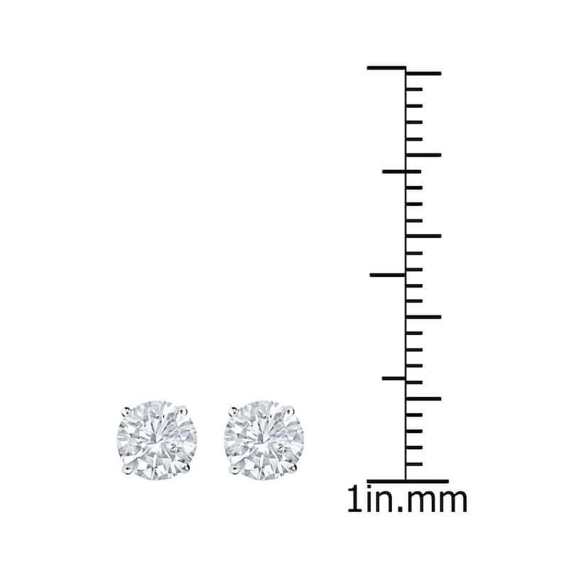 18k Gold Round 1ct TW Clarity Enhanced Diamond Stud Earrings (E-F, I1-I2)
