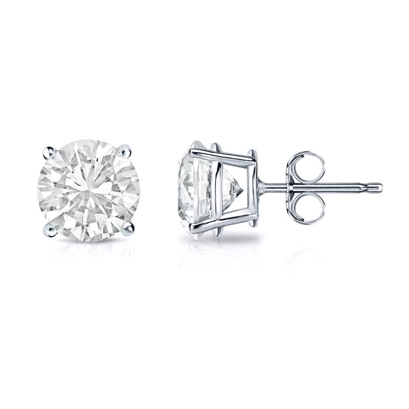 Auriya 18k Gold 3/4ctw Clarity-enhanced Diamond Stud Earrings (J-K, VS1-VS2)