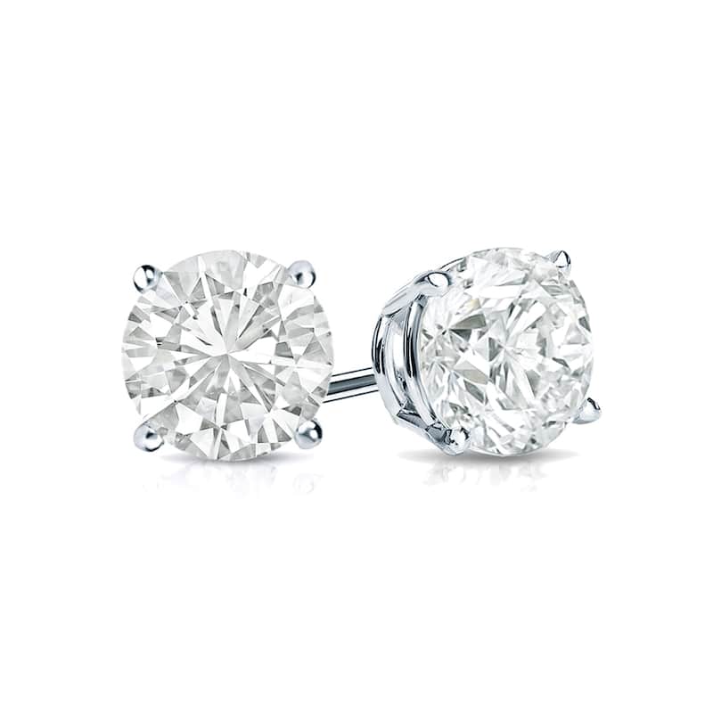 Auriya 18k Gold 3/4ctw Clarity-enhanced Diamond Stud Earrings (J-K, VS1-VS2)