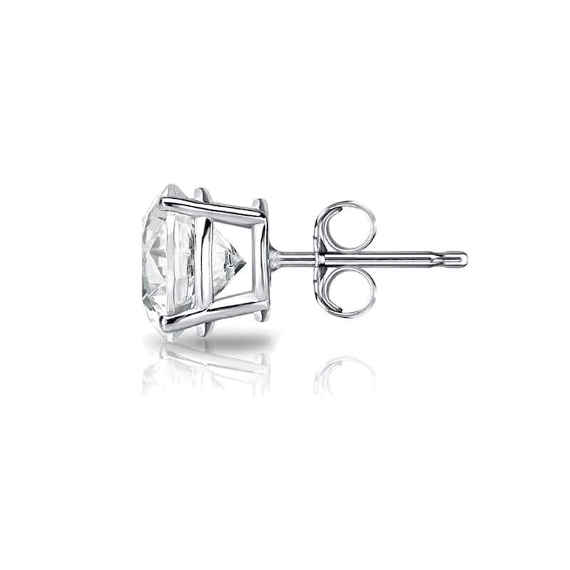 18k Gold Round 3/4ct TW Clarity Enhanced Diamond Stud Earrings (J-K, SI1-SI2)