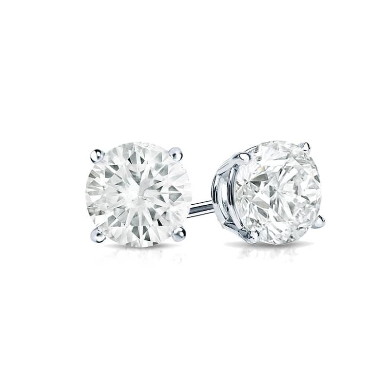 18k Gold Round 3/4ct TW Clarity Enhanced Diamond Stud Earrings (J-K, SI1-SI2)