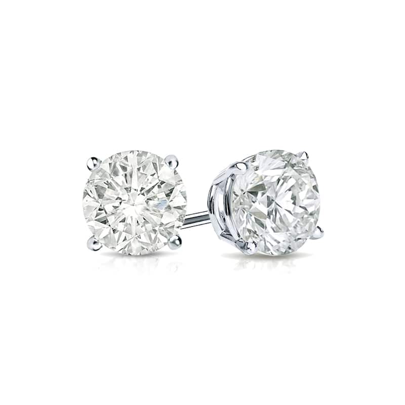 Auriya 18k Gold 3/4ct TW Clarity-enhanced Diamond Stud Earrings (J-K, I2-I3)