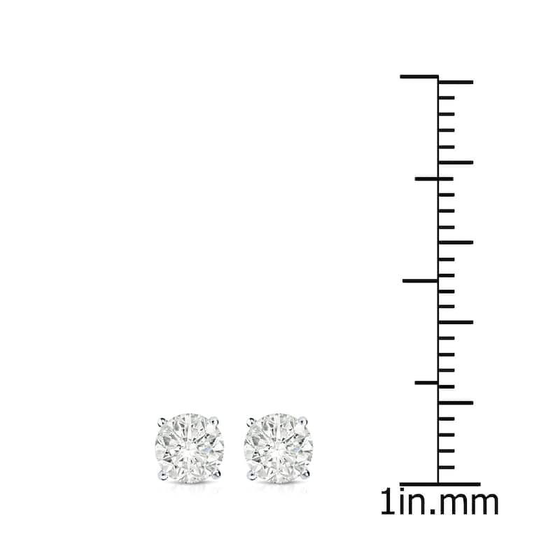 Auriya 18k Gold 3/4ct TW Clarity-enhanced Diamond Stud Earrings (J-K, I2-I3)