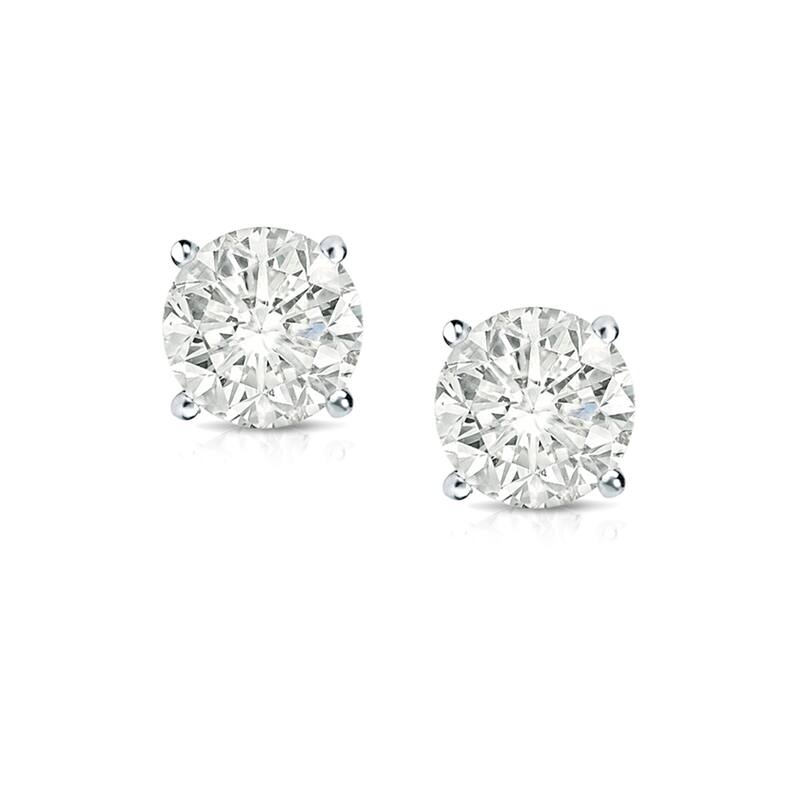 Auriya 18k Gold 3/4ct TW Clarity-enhanced Diamond Stud Earrings (J-K, I2-I3)