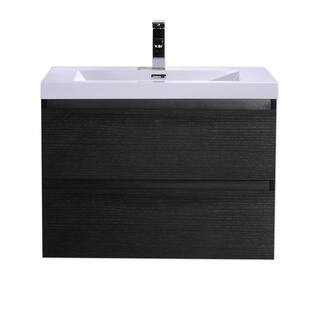 Black Ash Finish Bathroom Vanities Vanity Cabinets Online At Moreno Bath Mob 30 Inch Wall Mounted Modern Bathroom Vanity With Reinforced Acrylic Sink Option