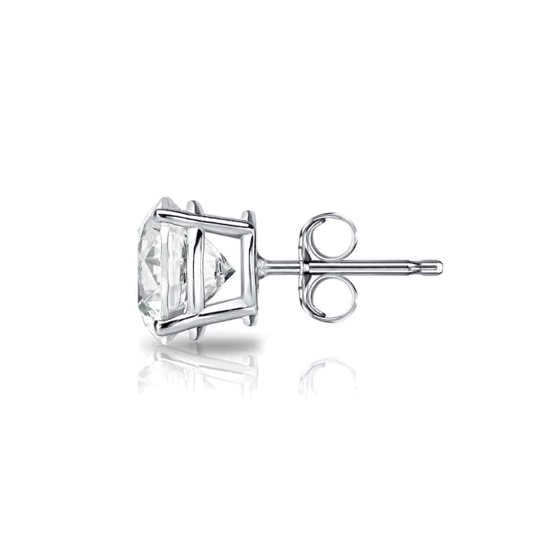 18k Gold Round 3/4ct TW Clarity Enhanced Diamond Stud Earrings