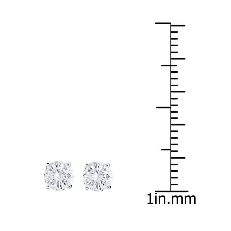 18k Gold Round 3/4ct TW Clarity Enhanced Diamond Stud Earrings (H-I, SI1-SI2)