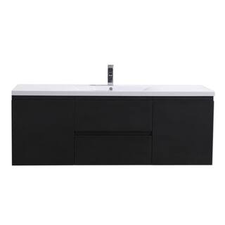 Black Ash Finish Bathroom Vanities Vanity Cabinets Online At Moreno Bath Mob 60 Inch Wall Mounted Modern Bathroom Vanity With Reinforced Acrylic Single Sink