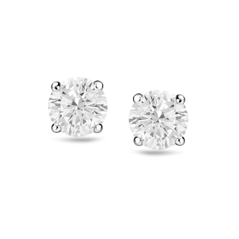 Auriya 3/4ctw Round Clarity-enhanced Diamond Stud Earrings 18k Gold (H-I, I1-I2)