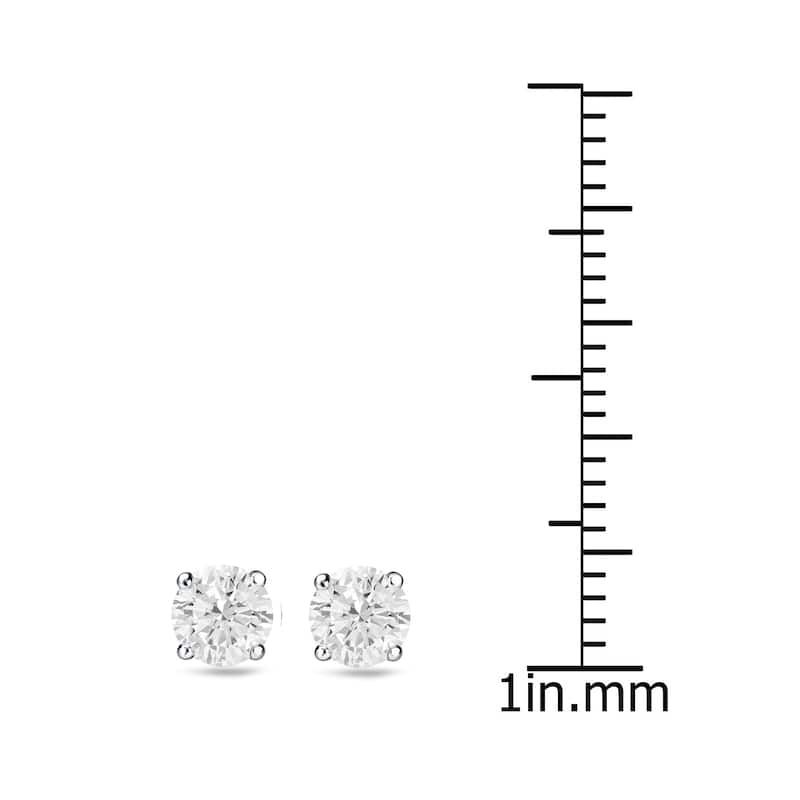 Auriya 3/4ctw Round Clarity-enhanced Diamond Stud Earrings 18k Gold (H-I, I1-I2)