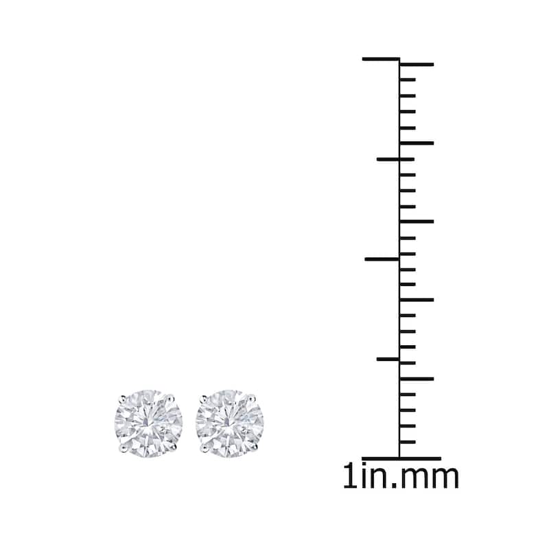 18k Gold Round 3/4ct TW Clarity Enhanced Diamond Stud Earrings (E-F, SI1-SI2)