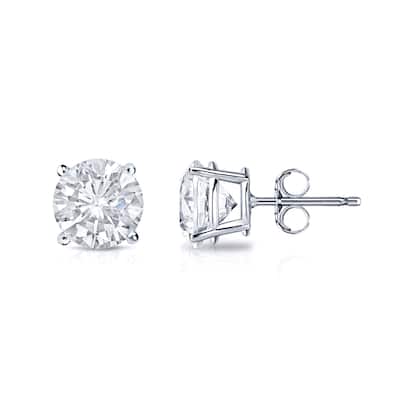 18k Gold Round 3/4ct TW Clarity Enhanced Diamond Stud Earrings (E-F, SI1-SI2)