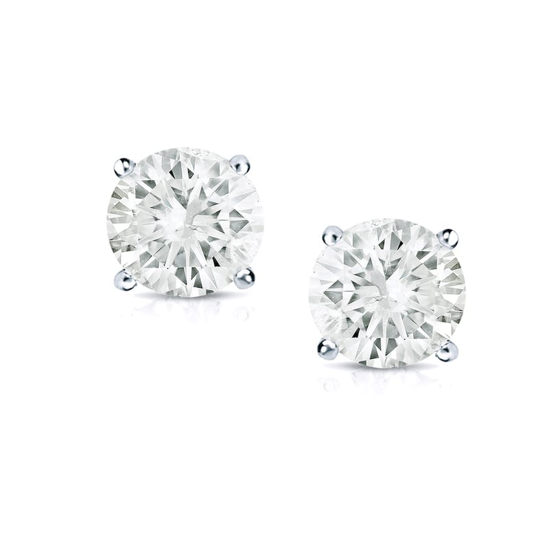 18k Gold Round 1/2ct TW Clarity Enhanced Diamond Stud Earrings (J-K, SI1-SI2)
