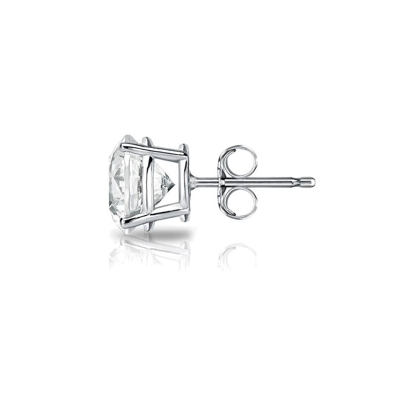 18k Gold Round 1/2ct TW Clarity Enhanced Diamond Stud Earrings (J-K, SI1-SI2)