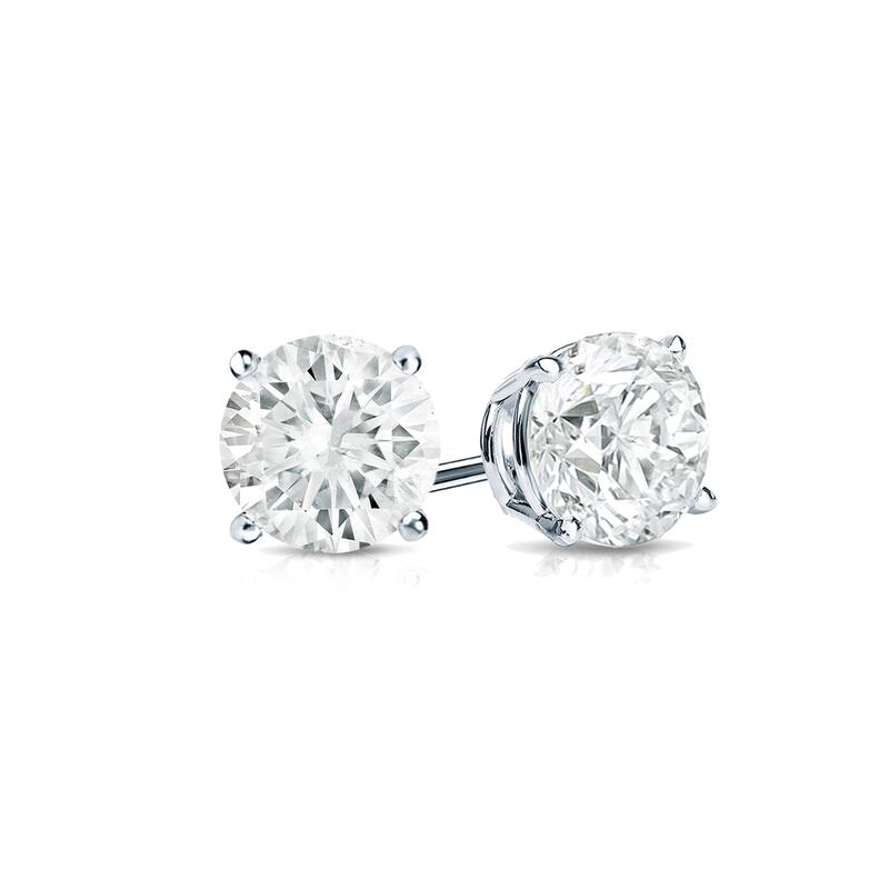 18k Gold Round 1/2ct TW Clarity Enhanced Diamond Stud Earrings (J-K, SI1-SI2)