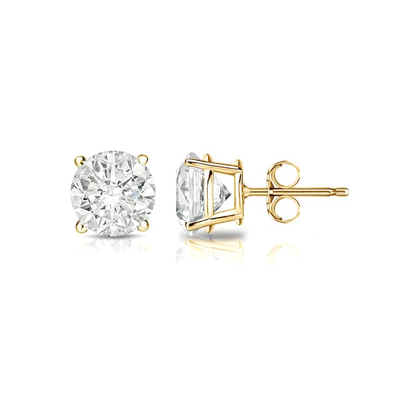 Auriya 18k Gold 1/2ct TW Clarity-enhanced Diamond Stud Earrings (J-K, I2-I3)