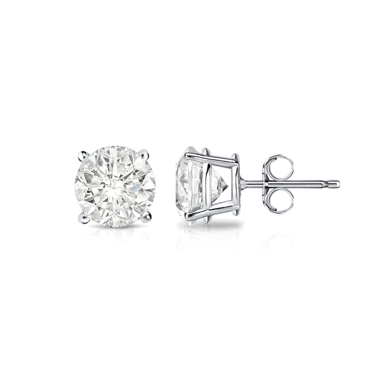 Auriya 18k Gold 1/2ct TW Clarity-enhanced Diamond Stud Earrings (J-K, I2-I3)