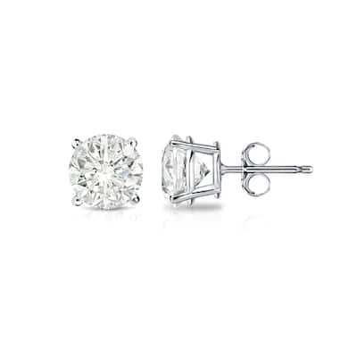 Auriya 18k Gold 1/2ct TW Clarity-enhanced Diamond Stud Earrings (J-K, I2-I3)