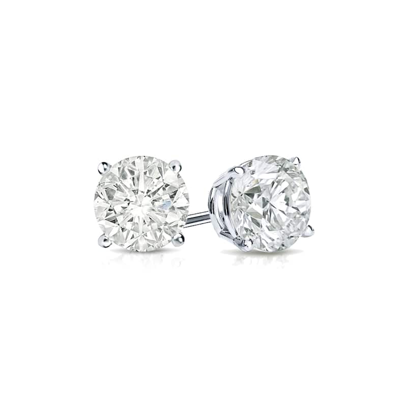 Auriya 18k Gold 1/2ct TW Clarity-enhanced Diamond Stud Earrings (J-K, I2-I3)