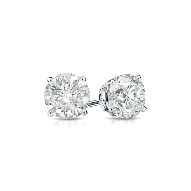 Auriya 1/2ctw Round Clarity-enhanced Diamond Stud Earrings 18k Gold (J-K, I1-I2)