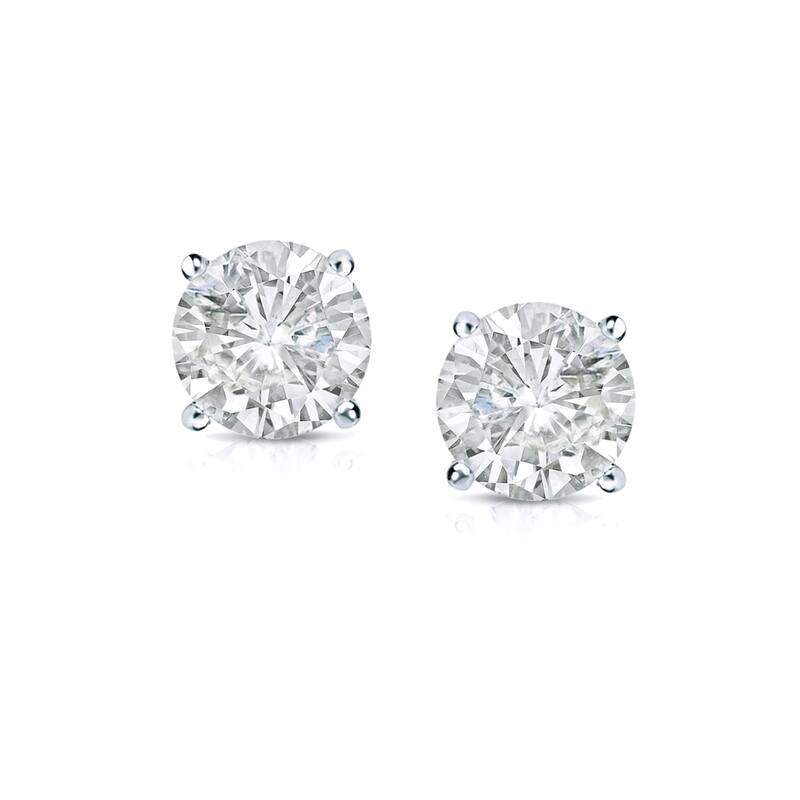 Auriya 1/2ctw Round Clarity-enhanced Diamond Stud Earrings 18k Gold (J-K, I1-I2)