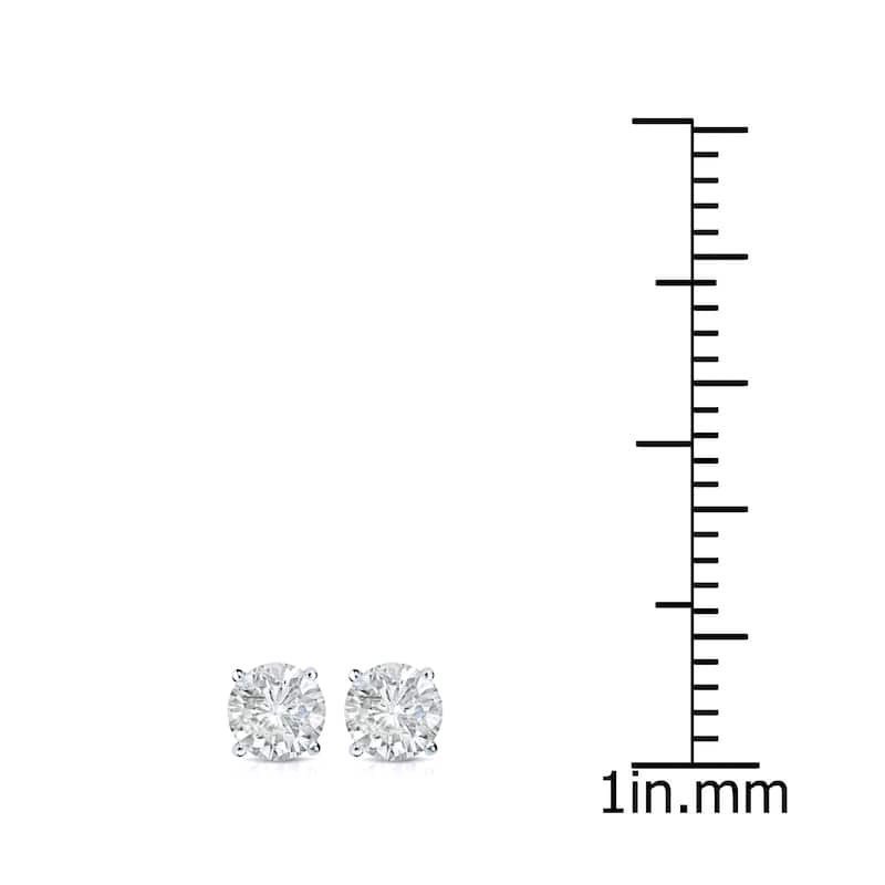 Auriya 1/2ctw Round Clarity-enhanced Diamond Stud Earrings 18k Gold (J-K, I1-I2)
