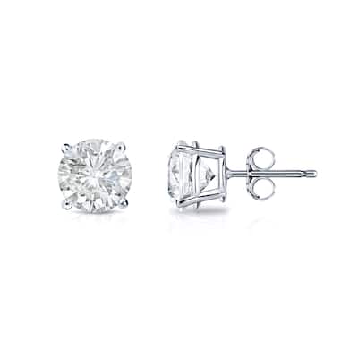 Auriya 1/2ctw Round Clarity-enhanced Diamond Stud Earrings 18k Gold (J-K, I1-I2)