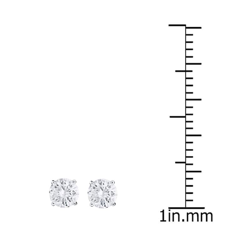 18k Gold Round 1/2ct TW Clarity Enhanced Diamond Stud Earrings (H-I, SI1-SI2)