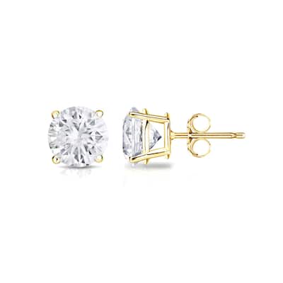 18k Gold Round 1/2ct TW Clarity Enhanced Diamond Stud Earrings (H-I, SI1-SI2)