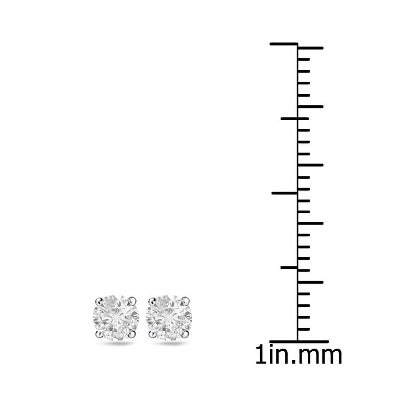 18k Gold Round 1/2ct TW Clarity Enhanced Diamond Stud Earrings