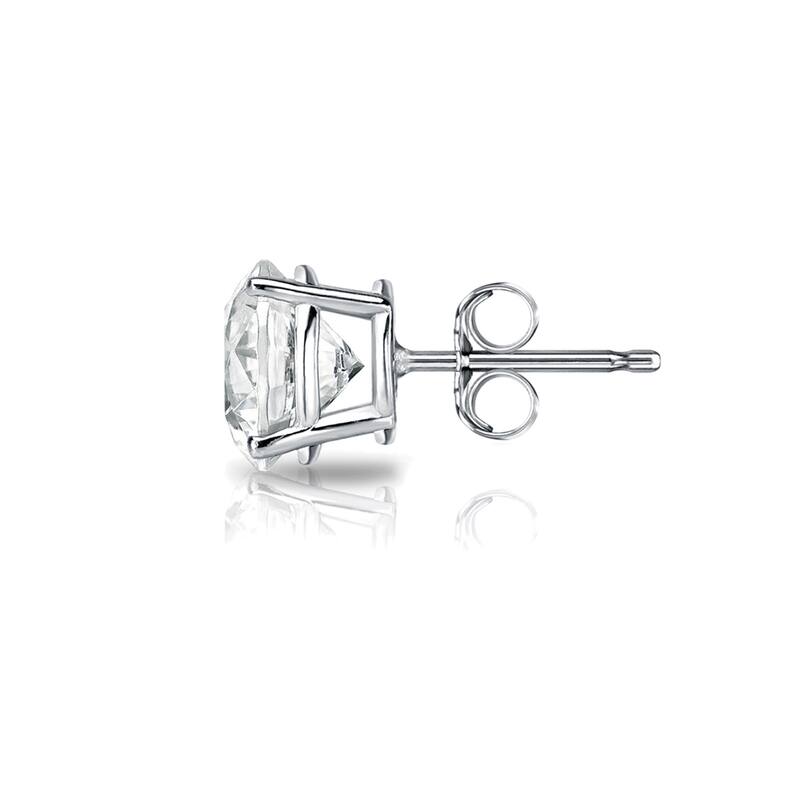 Auriya Round Diamond Stud Earrings 1/2ct TDW Clarity Enhanced 18k Gold