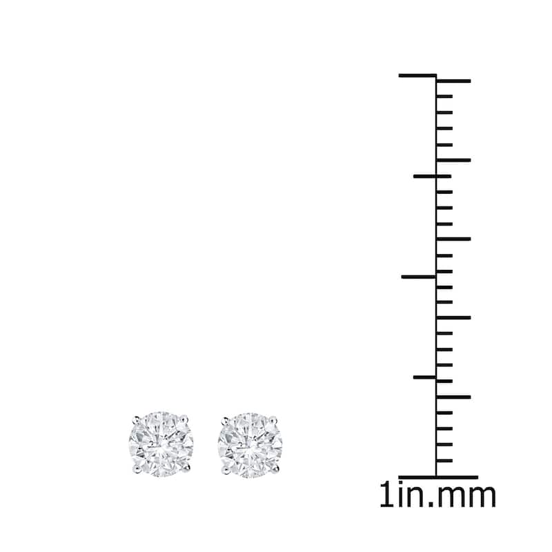 18k Gold Round 1/2ct TW Clarity Enhanced Diamond Stud Earrings (E-F, I2-I3)