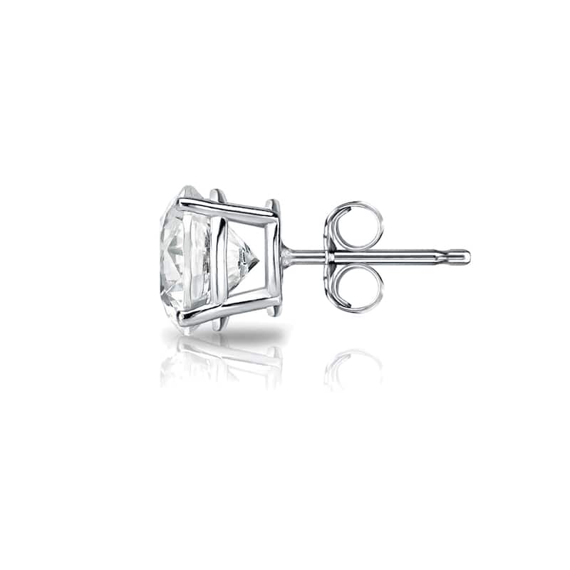 18k Gold Round 1/2ct TW Clarity Enhanced Diamond Stud Earrings (E-F, I2-I3)