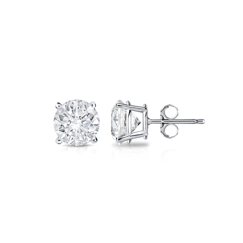 18k Gold Round 1/2ct TW Clarity Enhanced Diamond Stud Earrings (E-F, I2-I3)