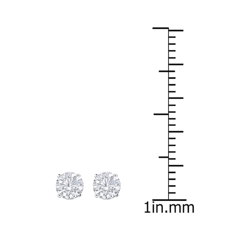 18k Gold Round 1/2ct TW Clarity Enhanced Diamond Stud Earrings (E-F, I1-I2)