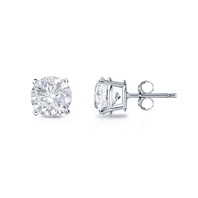18k Gold Round 1/2ct TW Clarity Enhanced Diamond Stud Earrings (E-F, I1-I2)