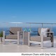 Cape Coral Outdoor Chat Set with C-Shaped Table by Christopher Knight Home - Thumbnail 4